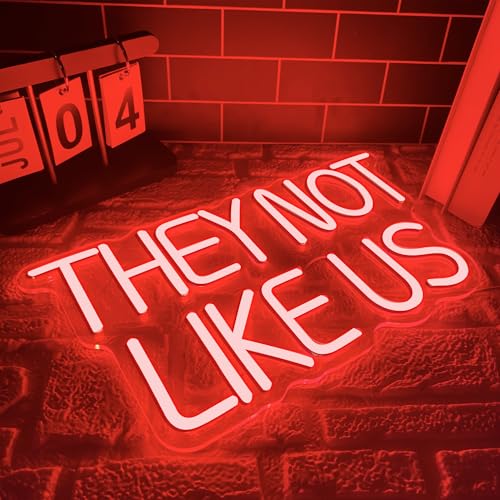 Gippro They Not Like Us Red Neon Sign | Dimmable LED Wall Art, USB Powered