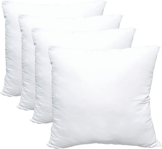 Obruosci Luxury Pillow Inserts - Hypoallergenic Ultra Soft Couch Cushion Fillers | Pack of 4, 18 x 18 Inches