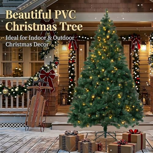 DNKMOR 4FT Christmas Tree with Warm White Lights Artificial Xmas Tree for Holiday Decor