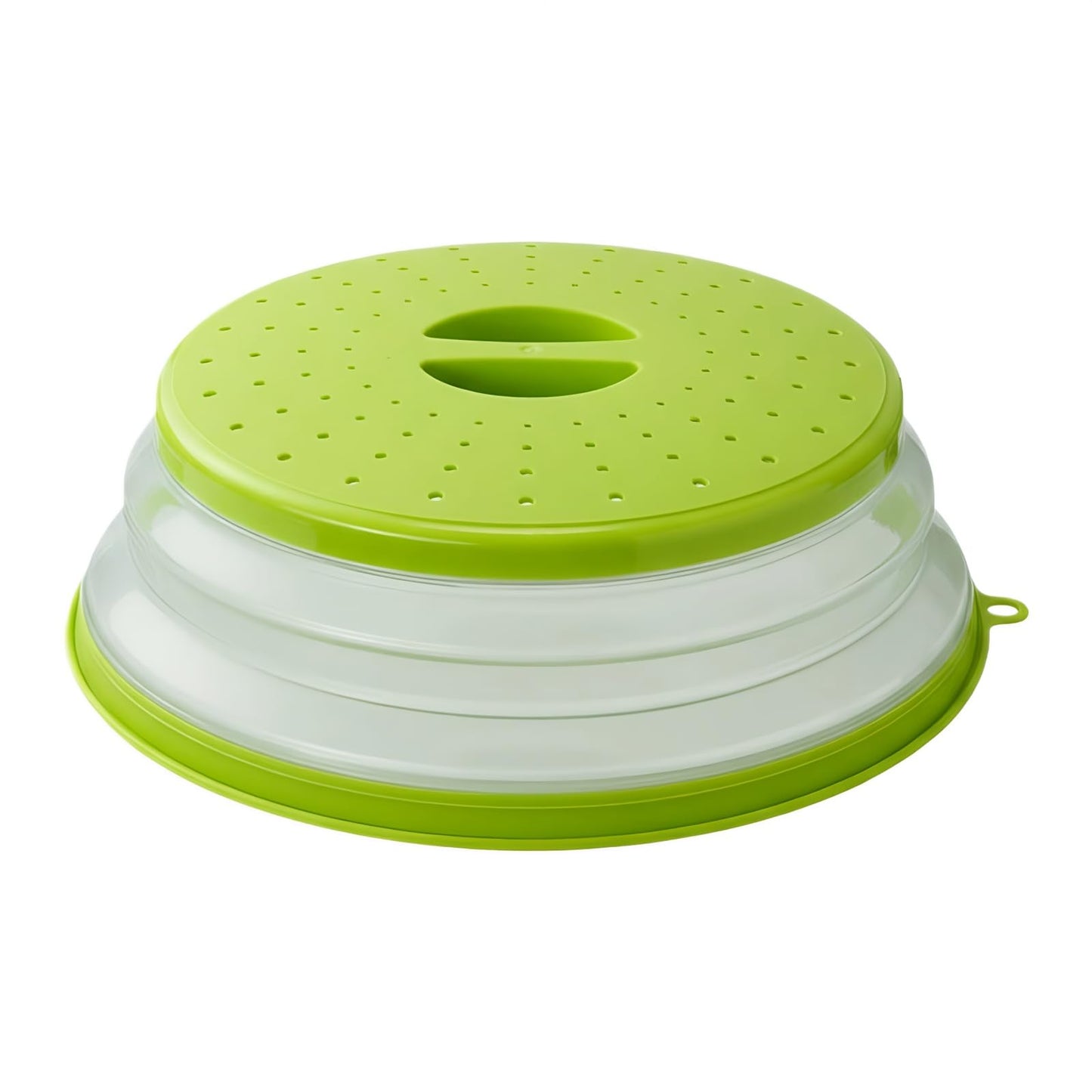 Microwave Splatter Cover for Food, Vented Silicone & Collapsible Splatter Guard Lid,Handle Microwave Plate Covers for Heating Food Bpa-Free Kitchen for Meal Prep, Dishwasher Safe（Green）