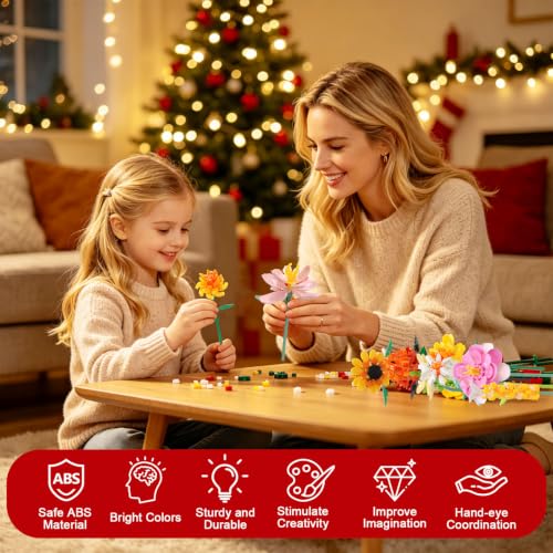 Flower Advent Calendar 2026 – 24-Day Christmas Countdown Building Set for Kids & Adults