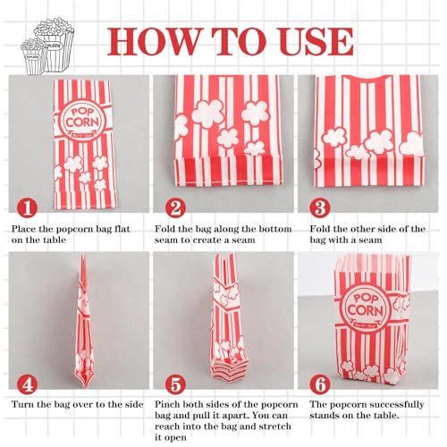 1000 Pack Paper Popcorn Bags 1oz - Individual Serving, Leak-Resistant