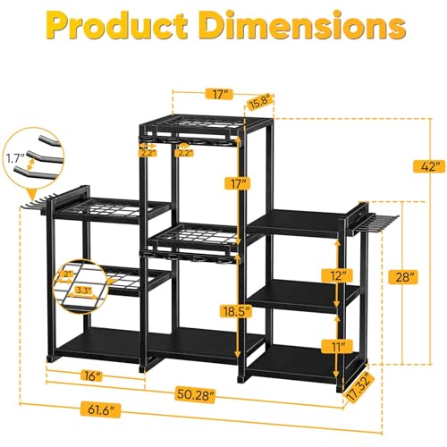Large Garden Tool Organizer Rack - Holds Up to 86 Tools, Heavy Duty Yard Storage for Garage & Shed