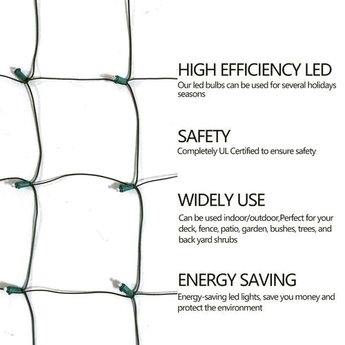 HISHINY LED Blue Christmas Net Lights Outdoor Christmas Decorations 5ftx5ft 100LED Green Wire,Connectable Outdoor Indoor Yard Mesh Shrub Net Lights String for Halloween Chritmas Party,Tree,Bush(Blue)