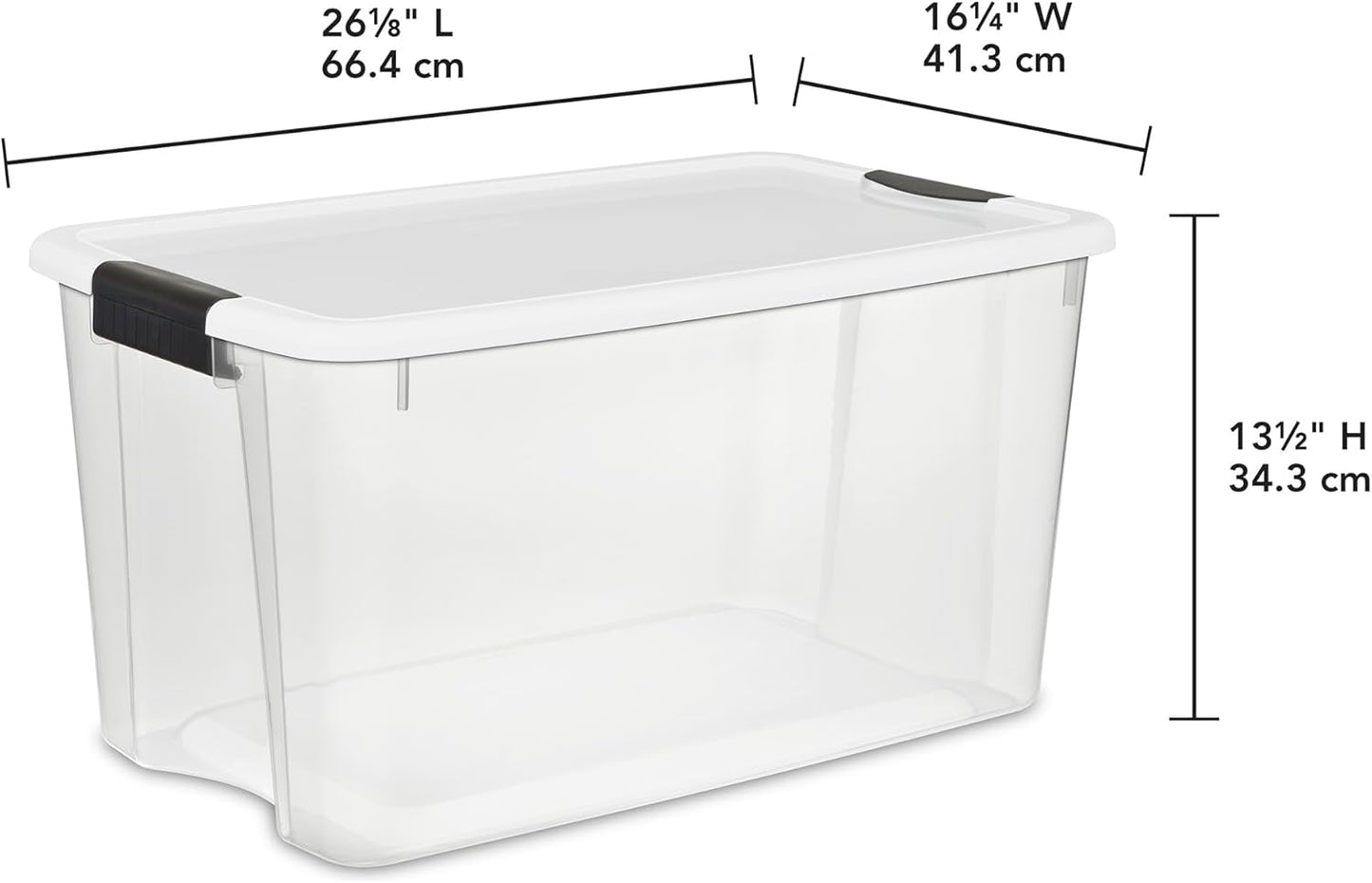 Sterilite 70 Quart Ultra Latch Storage Box - 8-Pack Clear Organizers with Latching Lids for Home & Garage