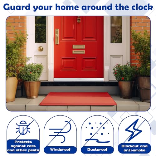 Gisafai 2 Pcs 36-Inch Silver Metal Door Draft Stopper - Mice & Rodent Barrier