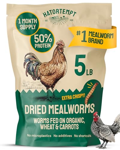 5lb Dried Mealworms for Chickens & Wild Birds - Whole Crispy Bird Food