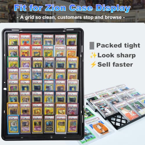 Diamond Grid 30 Modular Trade Card Risers - Black Acrylic Display Set