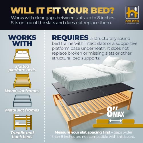 Heavy Duty King Size Bunkie Board - 76x80 Inches Under Bed Support with Non-Slip Grip
