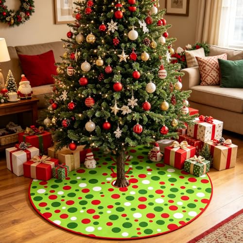 VDKIDKT Reversible Halloween Christmas Tree Skirt 36 Inch Dual-Sided Decor