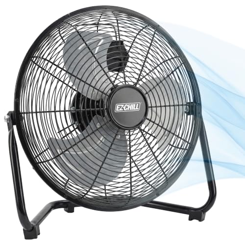 12-Inch All-Metal Floor Fan with 3-Speed & 180° Tilt - Black