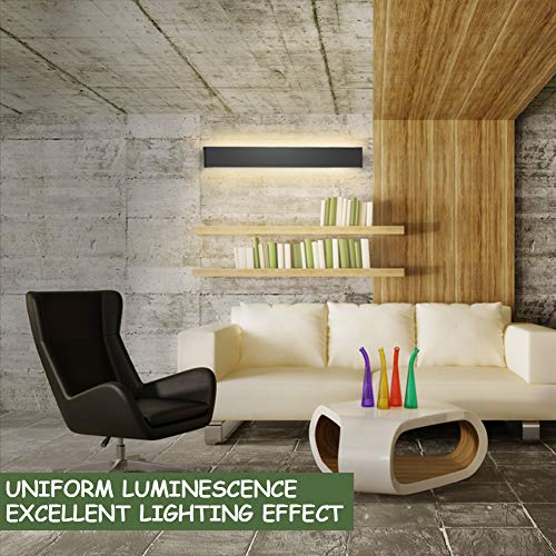 Modern Vanity Light Fixture 43.3 Inch Black Wall Sconce for Bathroom Mirror - Warm Light Variation