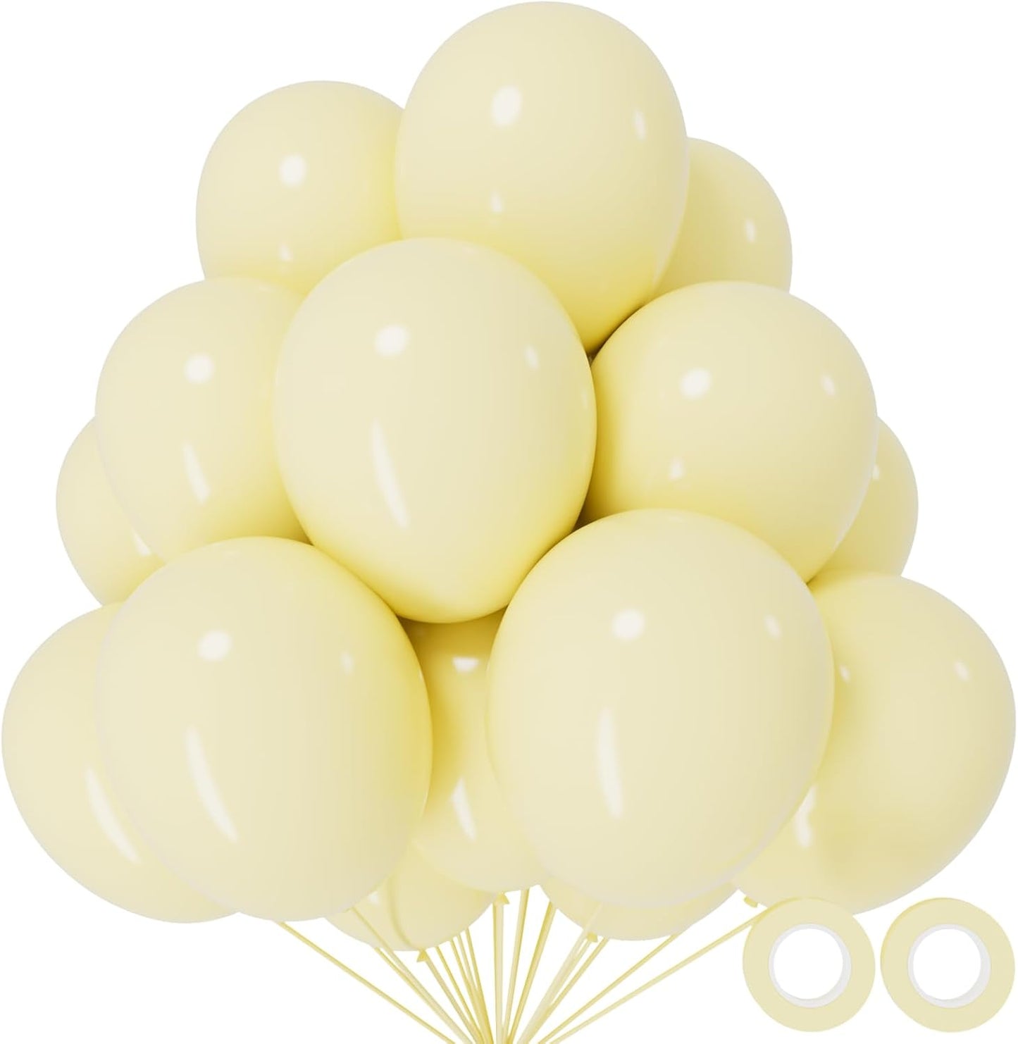 Pastel Yellow Balloons by [Brand Name] - 110pcs 12-Inch Latex Balloons for Birthday Parties & Baby Showers
