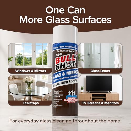 Horsepower No-Drip Foaming Glass Cleaner for Mirrors, Windows & Screens