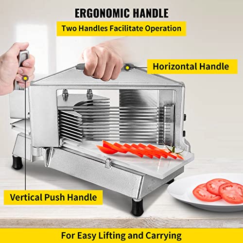 Heavy Duty Commercial Tomato Slicer 1/4 Inch with Built-In Cutting Board - Restaurant & Home Use