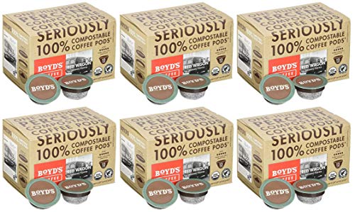 Boyd's Organic Red Wagon Dark Roast Coffee Pods - Keurig Compatible, 72 Count