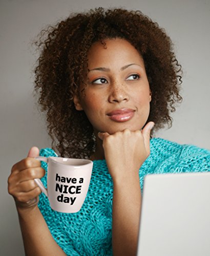 Decodyne Funny Coffee Mug with Middle Finger Design 14 oz White