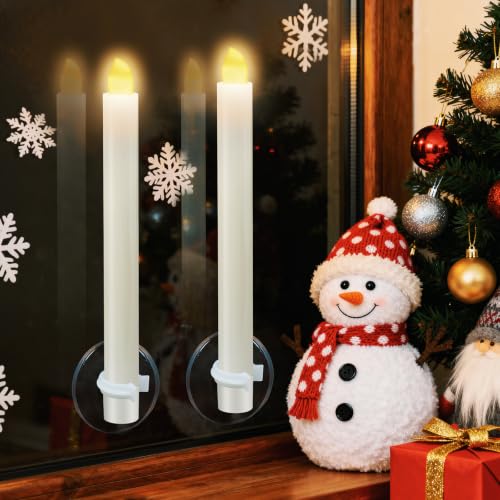 Verdenu Gold 14 Pack Christmas Window Candles with Remote Timer