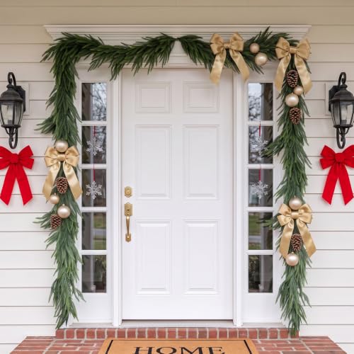 4Pcs 6FT Real Touch Norfolk Pine Garland, Christmas Garland