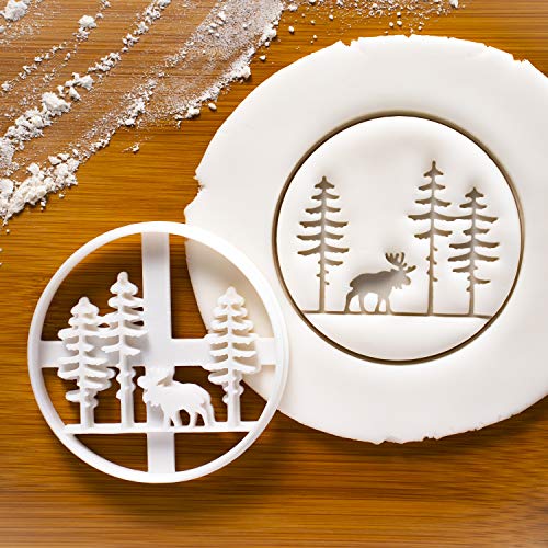 Set of 2 Bakerlogy Forest Animal Cookie Cutters – Moose & Bear, 3"