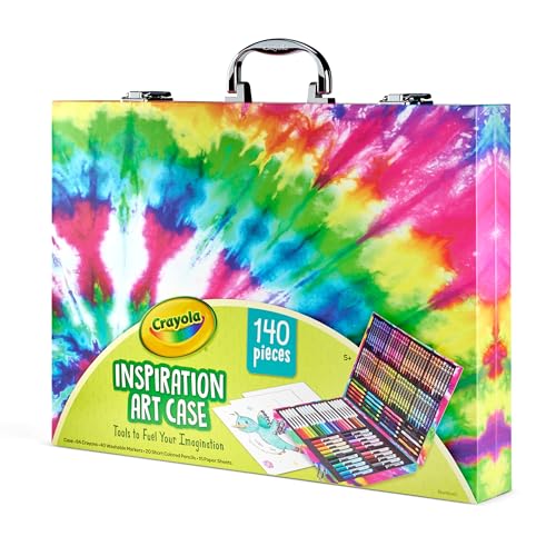 Crayola Inspiration Art Case Tie-Dye Coloring Set 4 Pack - 140 Pieces for Kids