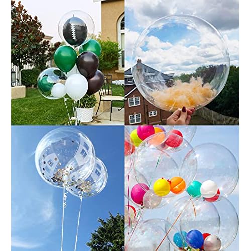 20 Inch Bobo Balloons Bubble Balloons, 10 Pcs Clear Bobo Balloon, Large Transparent Bubble Balloon for Christmas Wedding Birthday Party Decoration