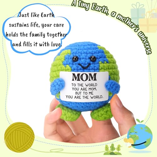 Earth Mom Crochet Gift for Mom from Daughter - Best Mom Ever Xmas Birthday