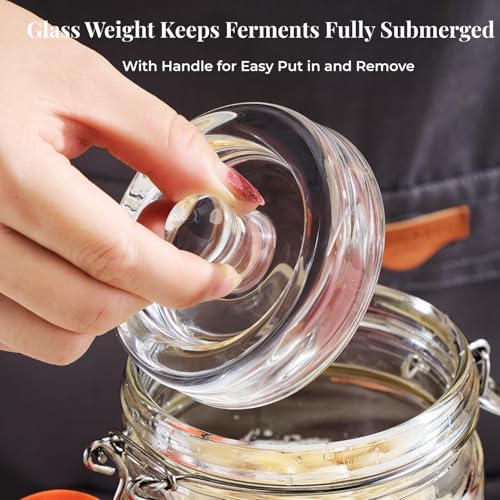 JILLMO 1.5L Wide Mouth Glass Fermentation Jar with Airlock & Weights - 2 Pack