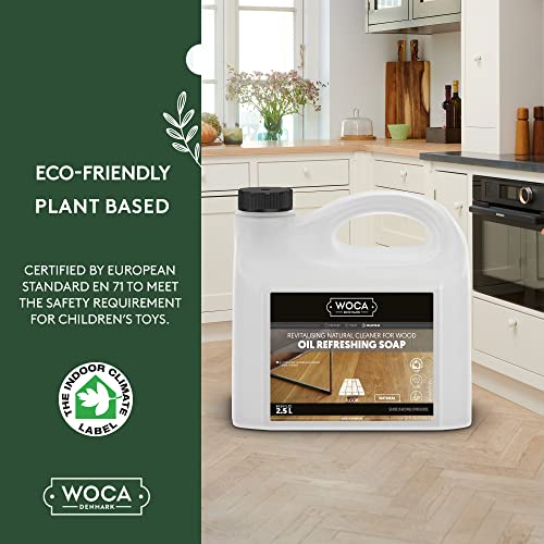 WOCA Oil Refreshing Soap Natural 2.5L Oil Cleaner for Hardwood Floors & Furniture - Pack of 1
