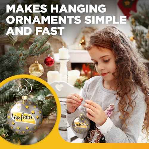 Leafeon 50 Pack S-Shaped Christmas Ornament Hooks ? Great S-Shaped Ornament Hangers for Christmas Tree Decoration (Silver)
