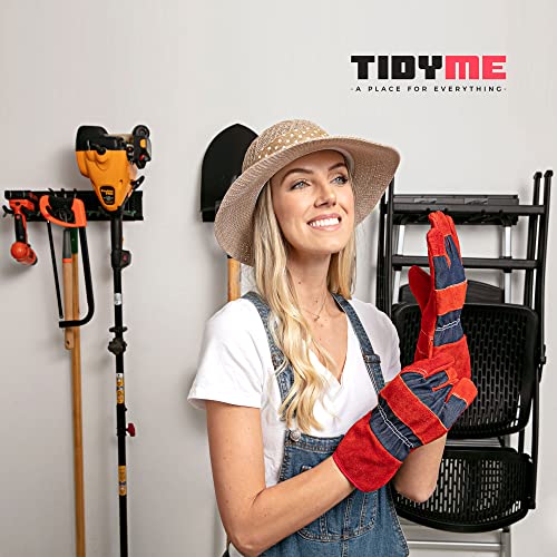 TIDYME 64-Inch Garage Wall Organizer with Double Hooks, Heavy Duty Tool Storage