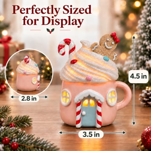 Lighted Gingerbread Cake House – Resin Christmas Tabletop Decor