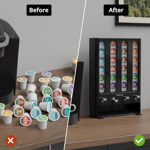 Coffee Pod Dispenser Stand for 28 K Cups - Black Vending-Style Organizer