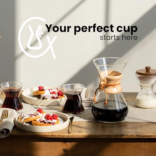 Chemex Natural Square Coffee Filter 100 Count Pack of 2 - Pure & Thick, USA Made