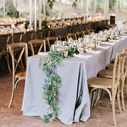 CQURE 252Ft Eucalyptus Garland - Artificial Greenery Wreath for Wedding & Home Decor