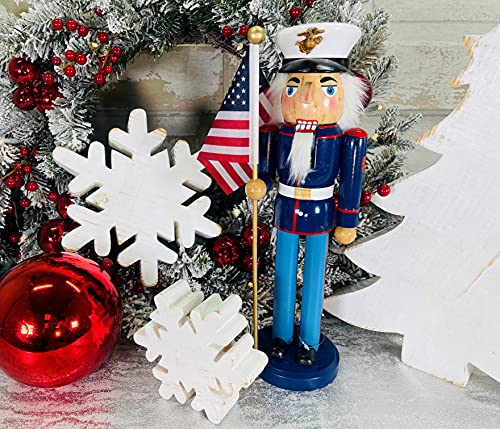 14" Marine Nutcracker - Handcrafted Santa's Workshop Decorative Figure