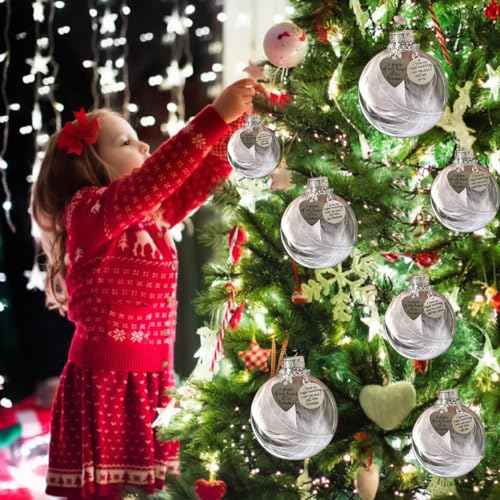 Dad Memorial Ornaments Christmas Clear Feather Ball ? A Piece of My Heart is in Heaven, Sympathy Gift for Loss of Loved One (Dad)