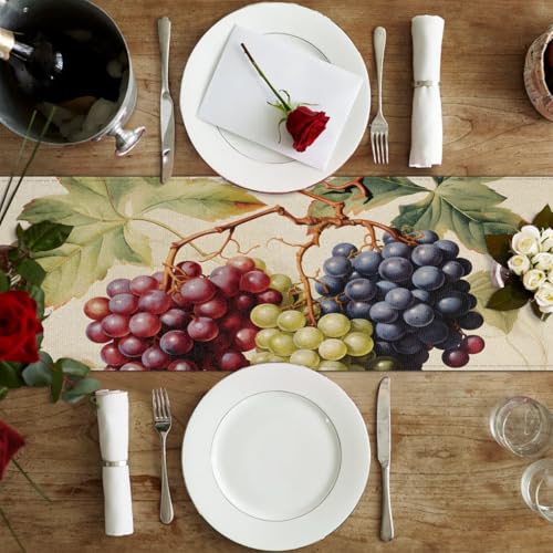 Multi 4 Colorful Grape Table Runner 13 x 48 Inches Spring Home Decor