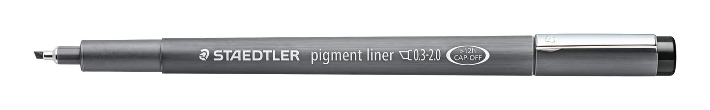 Staedtler Pigment Liner, Fineliner Pen for Drawing, Drafting, Journaling, 2mm, Black, 308 C2-9
