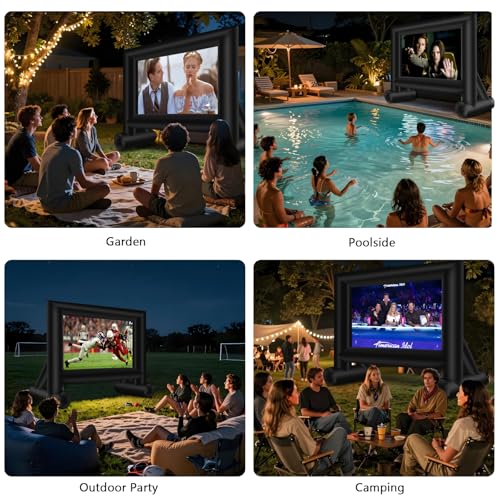 15ft Inflatable Projector Screen with Air Blower & Storage Bag | Outdoor Movie Setup