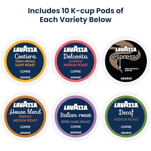 Lavazza Coffee Variety Pack - 60 K-Cup Pods for Keurig Coffee Makers