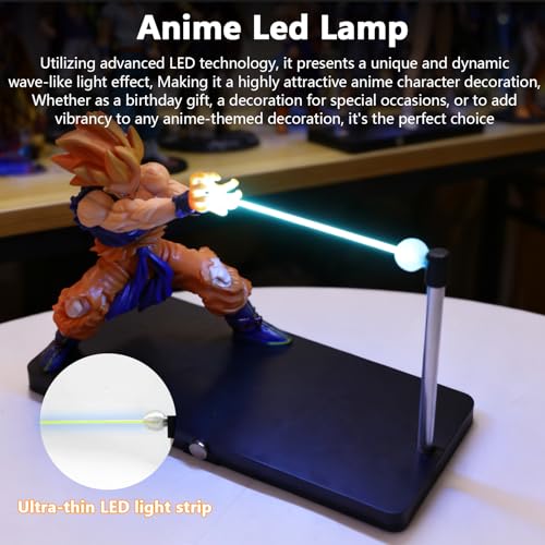 Magnetic Super Saiyan Lamp with LED Lighting Effect - Goku Kamehameha Night Light