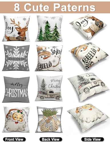 Christmas Pillow Covers 20x20 4Pcs Double-Sided Print Home Decor
