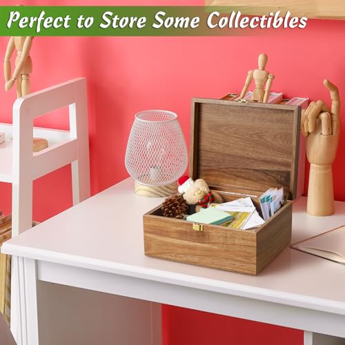 DRASTAR Large Acacia Wooden Keepsake Box with Lock – Memory & Photo Storage