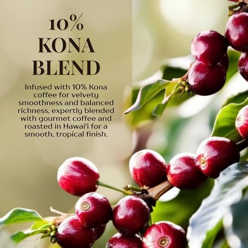 Vanilla Macadamia Light Roast Ground Coffee - 40 Ounce Pack of 1 - Kona Blend