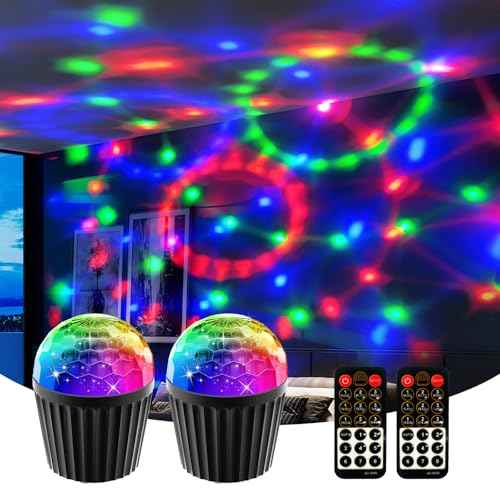 LED Disco Ball Light with Remote -2 Sets of RGBW Multi-Color Flashing Dance Table Lamps, Suitable for Birthdays, Christmas£¬Weddings KTV£¬Bar - Dance Projection Party Light.