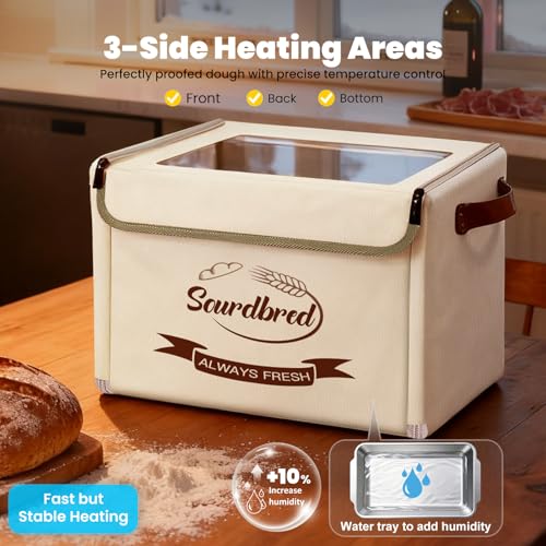 Beige Extra Large Folding Bread Proofing Box with Temperature Control & Metal Rack