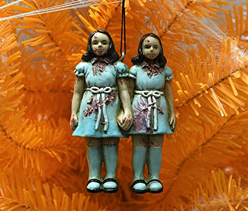 Tree Buddees Creepy Twins Halloween & Christmas Ornament Set - Hand-Painted Resin Decor