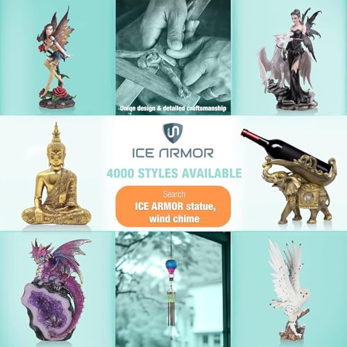 Ice Armor Hand-Painted 11-Inch Witch Figurine with Crystal Decor Home Accent