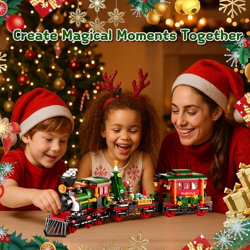Rubypop Christmas Train Advent Calendar 2026 Building Blocks Set for Kids - Holiday Train Toy for Ages 6-12